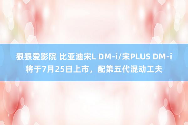 狠狠爱影院 比亚迪宋L DM-i/宋PLUS DM-i将于7月25日上市，配第五代混动工夫