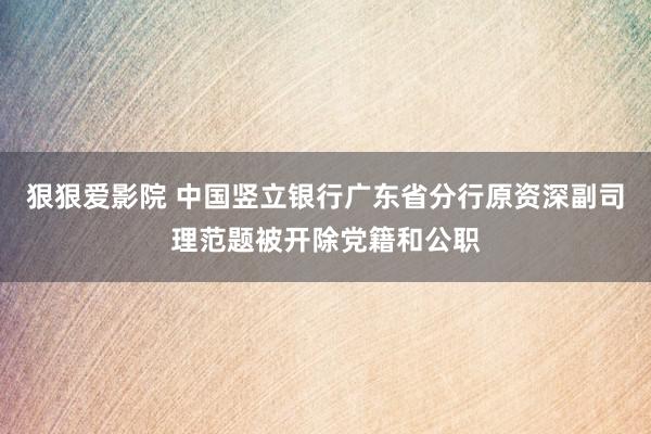 狠狠爱影院 中国竖立银行广东省分行原资深副司理范题被开除党籍和公职