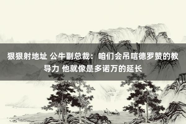 狠狠射地址 公牛副总裁：咱们会吊唁德罗赞的教导力 他就像是多诺万的延长