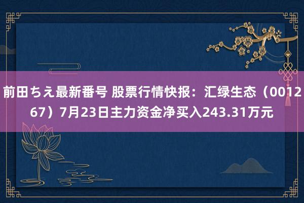 前田ちえ最新番号 股票行情快报：汇绿生态（001267）7月23日主力资金净买入243.31万元