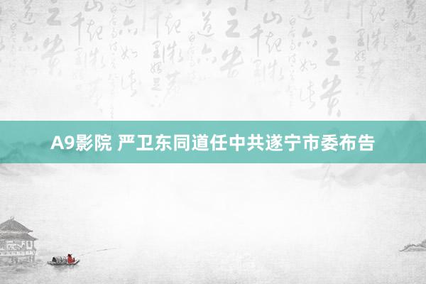 A9影院 严卫东同道任中共遂宁市委布告