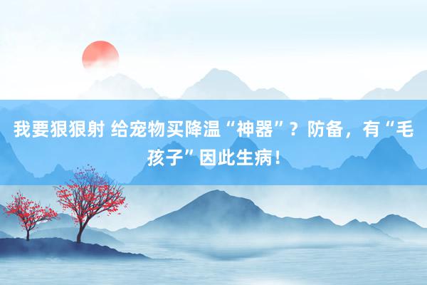 我要狠狠射 给宠物买降温“神器”？防备，有“毛孩子”因此生病！