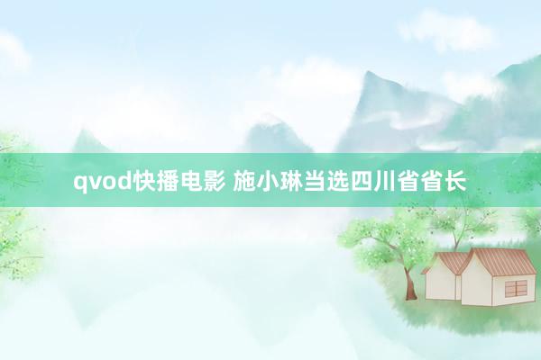 qvod快播电影 施小琳当选四川省省长