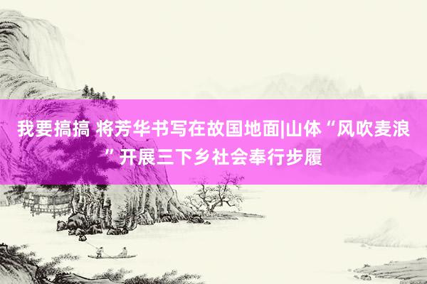 我要搞搞 将芳华书写在故国地面|山体“风吹麦浪”开展三下乡社会奉行步履