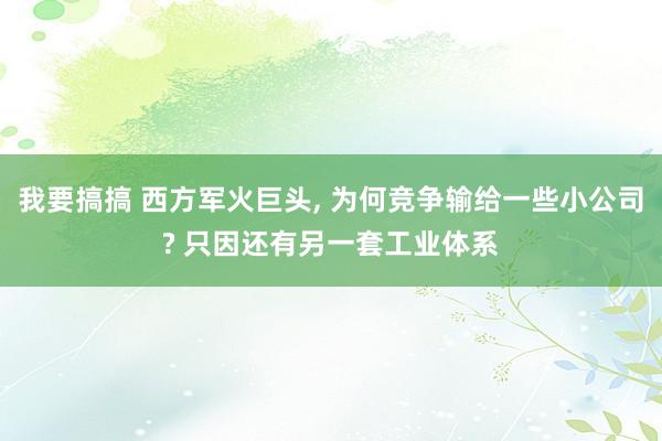 我要搞搞 西方军火巨头, 为何竞争输给一些小公司? 只因还有另一套工业体系