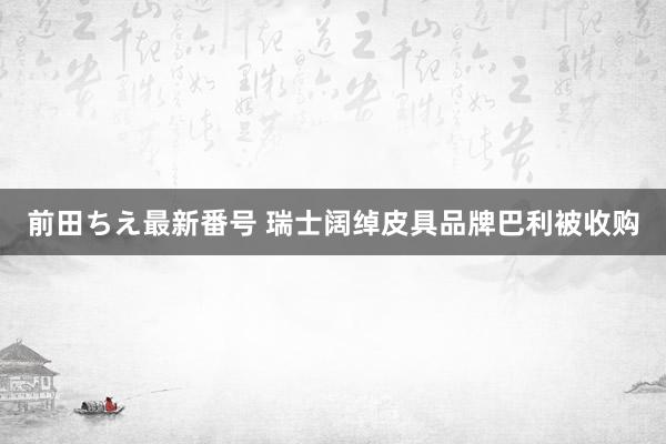 前田ちえ最新番号 瑞士阔绰皮具品牌巴利被收购