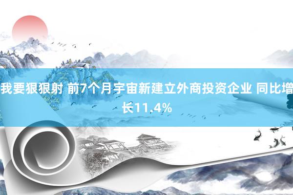 我要狠狠射 前7个月宇宙新建立外商投资企业 同比增长11.4%