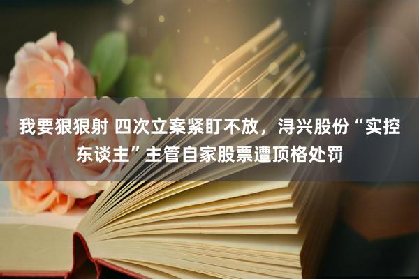 我要狠狠射 四次立案紧盯不放，浔兴股份“实控东谈主”主管自家股票遭顶格处罚